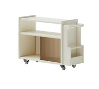 WFchenj222-6 Mesa de Centro Mesa Auxiliar con Ruedas for sofá, Armario for de casa, Carrito Almacenamiento(Blanco)
