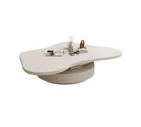 WFchenj222-6 Mesa de Centro, Mesa de Centro en Forma de Nube for Salas de Estar pequeñas, diseño Irregular con cajones, Muebles Modernos for el hogar Mesa Auxiliar