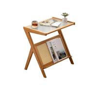 WFchenj222-6 Mesa de Centro, Mesa de Centro pequeña con Almacenamiento, estación de té móvil for Salas de Estar, diseño Moderno y Minimalista for Juegos de té y Servicio Mesa Auxiliar(Beige,55cm)