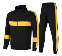 WFEI Chándal de chándal para Hombre Chaqueta de Invierno de otoño + Sweetpants 2 Piezas Set Masculino Casual Hombres Sportswear Zipper Swearst Swearst Traje,Negro,L