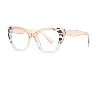 WFFZTZW Gafas con montura de ojo de gato para mujer (leopardo marrón claro)