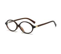 WFFZTZW Gafas de moda para mujer con montura ovalada (marrón)