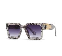 WFFZTZW Gafas de sol clásicas con montura cóncava grande y cuadradas para mujer y hombre, gafas de sol punk vintage de lujo, populares (gris mármol)