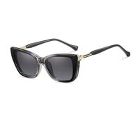 WFFZTZW Gafas de sol con montura de ojo de gato, lentes con clip magnético (C4, negro y gris)