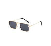 WFFZTZW Gafas de sol con montura para hombre, estilo hip-hop, modernas y de metal (gris).