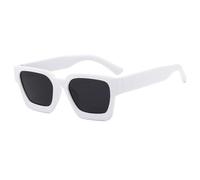 WFFZTZW Gafas de sol cuadradas clásicas para exteriores, informales, con protección UV, para mujer, hombre, viajes y compras (blanco y gris)