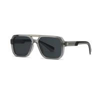 WFFZTZW Gafas de sol cuadradas con remaches retro y doble puente para hombre, con protección UV400, de lujo, para mujer (gris)