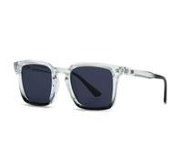WFFZTZW Gafas de sol cuadradas de moda, estilo retro, para hombre y mujer, con degradado UV400 (gris y negro).
