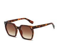 WFFZTZW Gafas de sol cuadradas de moda populares para mujer, montura retro con degradado de color y remaches, tonos UV400 (leopardo)