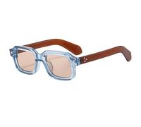 WFFZTZW Gafas de sol cuadradas para mujer y hombre, transparentes, de viaje, estilo vintage, retro, UV400 (azul)