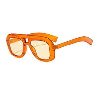 WFFZTZW Gafas de sol cuadradas retro con doble puente para mujer, modernas, con degradado, UV400, para hombre (naranja, amarillo claro).