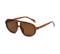 WFFZTZW Gafas de sol cuadradas simples retro para mujer, lentes ovaladas a la moda, colores caramelo degradados (marrón carey)