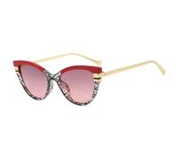 WFFZTZW Gafas de sol de lujo con degradado de ojo de gato para mujer, montura a juego con personalidad, UV400 (rojo, negro y rosa)