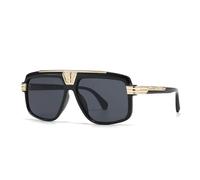 WFFZTZW Gafas de sol de lujo con diseño moderno y ahuecado, con degradado de color, parasol con espejo (negro)