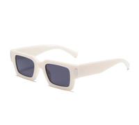 WFFZTZW Gafas de sol de lujo para hombre y mujer, con remaches vintage UV400 (beige y gris)