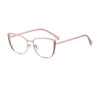 WFFZTZW Gafas de sol de metal con diseño de ojo de gato y lentes planas de alta definición para mujer (oro rosa)