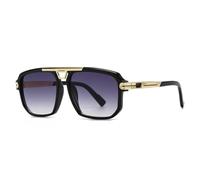 WFFZTZW Gafas de sol de moda populares para hombre, estilo retro, transparentes, con degradado, UV400, para mujer, estilo punk (negro y gris degradado).