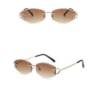 WFFZTZW Gafas de sol de moda sin montura para hombre, gafas de sol de metal sin marco para mujer (3)