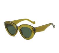 WFFZTZW Gafas de sol estilo ojo de gato para mujer, estilo retro, color oliva, con protección UV400, ovaladas, de lujo para hombre (verde oliva)