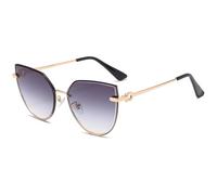 WFFZTZW Gafas de sol estilo ojo de gato para mujer, estilo vintage, sin montura, con degradado, con protección UV400 (gris degradado).