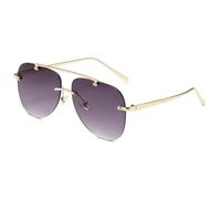 WFFZTZW Gafas de sol ovaladas sin bordes para mujer, de metal, para exteriores, viajes, UV400 (A4)