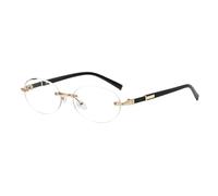 WFFZTZW Gafas de sol ovaladas sin montura de moda con lentes degradados elegantes para exteriores, gafas de sol vintage negras pequeñas sin marco de lujo (c7clear)