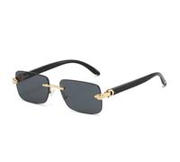 WFFZTZW Gafas de sol para hombre y mujer, estilo retro, sin montura, con lentes degradados transparentes, tendencia UV400 (gris)