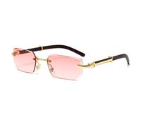 WFFZTZW Gafas de sol rectangulares para mujer y hombre, ideales para vacaciones y viajes (rosa degradado)