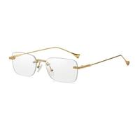 WFFZTZW Gafas de sol rectangulares pequeñas sin montura para hombre y mujer, estilo retro, transparentes, con degradado, coloridas, UV400 (transparentes)