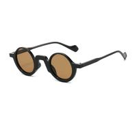 WFFZTZW Gafas de sol redondas retro con estampado de leopardo para mujer, montura irregular con personalidad, gafas casuales para hombre, UV400 (té negro)