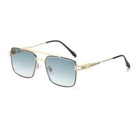 WFFZTZW Gafas de sol retro de doble puente con borde recortado para hombre y mujer, protección UV, lentes de metal degradado de lujo (verde degradado)