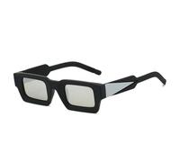 WFFZTZW Gafas de sol retro para hombre y mujer, tendencia para deportes al aire libre, con espejo degradado, UV400, doble color (espejo negro y plateado).