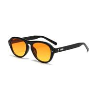 WFFZTZW Gafas de sol retro para mujer, de alta gama, con montura grande y espejo de sapo, modernas (naranja)