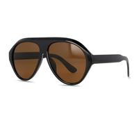 WFFZTZW Gafas de sol vintage de gran tamaño y moda para mujer (C3BlackTea)