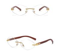 WFFZTZW Gafas de sol vintage para hombre, de metal, estilo retro, sin montura, para mujer, modernas (7)