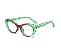 WFFZTZW Gafas para mujer, estilo retro, color ojo de gato, espejo plano (verde)
