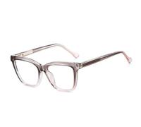 WFFZTZW Montura de gafas estilo ojo de gato para mujer, estilo retro, con bisagra de resorte y doble color (gris y rosa).