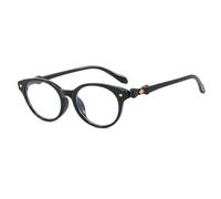 WFFZTZW Montura de gafas ovalada de moda, estilo literario y decorativo para mujer (negro)