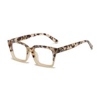 WFFZTZW Monturas de gafas con remaches retro para mujer, monturas de gafas de moda (beige leopardo)