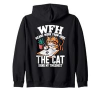 WFH Means Work from Hook The Cat Signs MY TIMESHEET Sudadera con Capucha