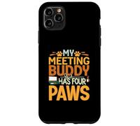 WFH My Meeting Buddy Has Four Paws Funny Pet Carcasa para iPhone 11 Pro Max