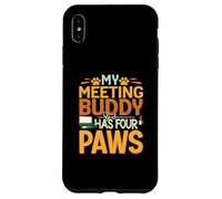 WFH My Meeting Buddy Has Four Paws Funny Pet Carcasa para iPhone XS Max