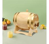 WFIETN - Barril de vino, barril de madera de 3 L/5 L para whisky y vino, con soporte y grifo, barril de madera original de cerveza, barril de whisky para el hogar y el bar para almacenamiento (5 L)