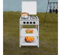 WFIETN - Cocina de gas natural con 4 quemadores, rectangular 4 fuegos de gas con soporte antideslizante, cocina de gas independiente 4 fuegos NG/LPG cocina de exterior (blanco)