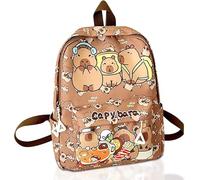 WFKKMEQ Capybara Mochilas Infantiles, Capybara Mochila Escolar con Estuche Lindo Mochila Preescolar Escolares Guarderia Bolsa de Escuela Primaria Cartoon Backpack para Kids Escolarizar,Acampar,Viajar