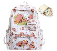 WFKKMEQ Capybara Mochilas Infantiles, Mochila Escolar Bolsa de Escuela Primaria Ajustable Mochila Kawaii Bolsas Escolares Mochilas Colegio Primarias para Viajes Deporte Cumpleaños Carnaval