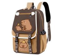 WFKKMEQ Capybara Mochilas Infantiles, Mochila Escolar Cartoon Escolares Guarderia Bolsa de Escuela Primaria Lindo Mochila Cartoon Backpack para Kids Acampar,Escolarizar,Viajar(Marrón)
