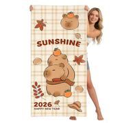 WFKKMEQ Capybara Toalla de Playa, Capybara Toalla de Baño de Microfibra, Manta Toallas de Playa Grande Toallas de Playas Ultraligera y Secado Rápido para Piscina, Camping-C