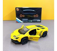 WFKKMEQ Coche Modelo, Coche de Juguete, Maqueta Realista de Coche a Escala 1:43, Race & Play de Colección, Regalo Ideal para Niños a Partir de 3 Años y Coleccionistas (Amarillo)
