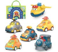 WFKKMEQ Coches de Juguete, 6 Piezas Inerciales Juguete Coches para Niños Mini Camión Vehiculos Empuje y Vaya Coche Juguetes de Vehículos con Alfombra Mini Racers Cars Juguetes Regalo para Ninos